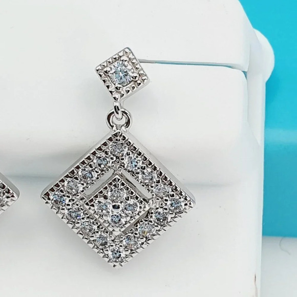"925 Sterling Silver CZ Beautiful Earrings for Women, 1USPAR4281  a - Picture 6 of 11